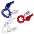 Whistle & Coil Keychain w/ Oval Key Tag